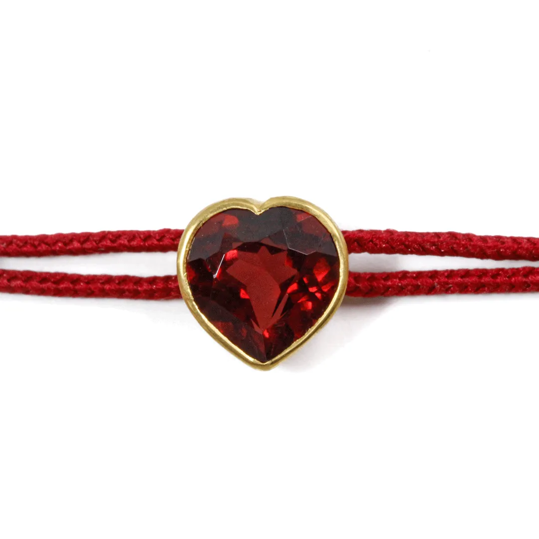 ガーネット "プレシャス・ハート" コード ブレスレット  GARNET