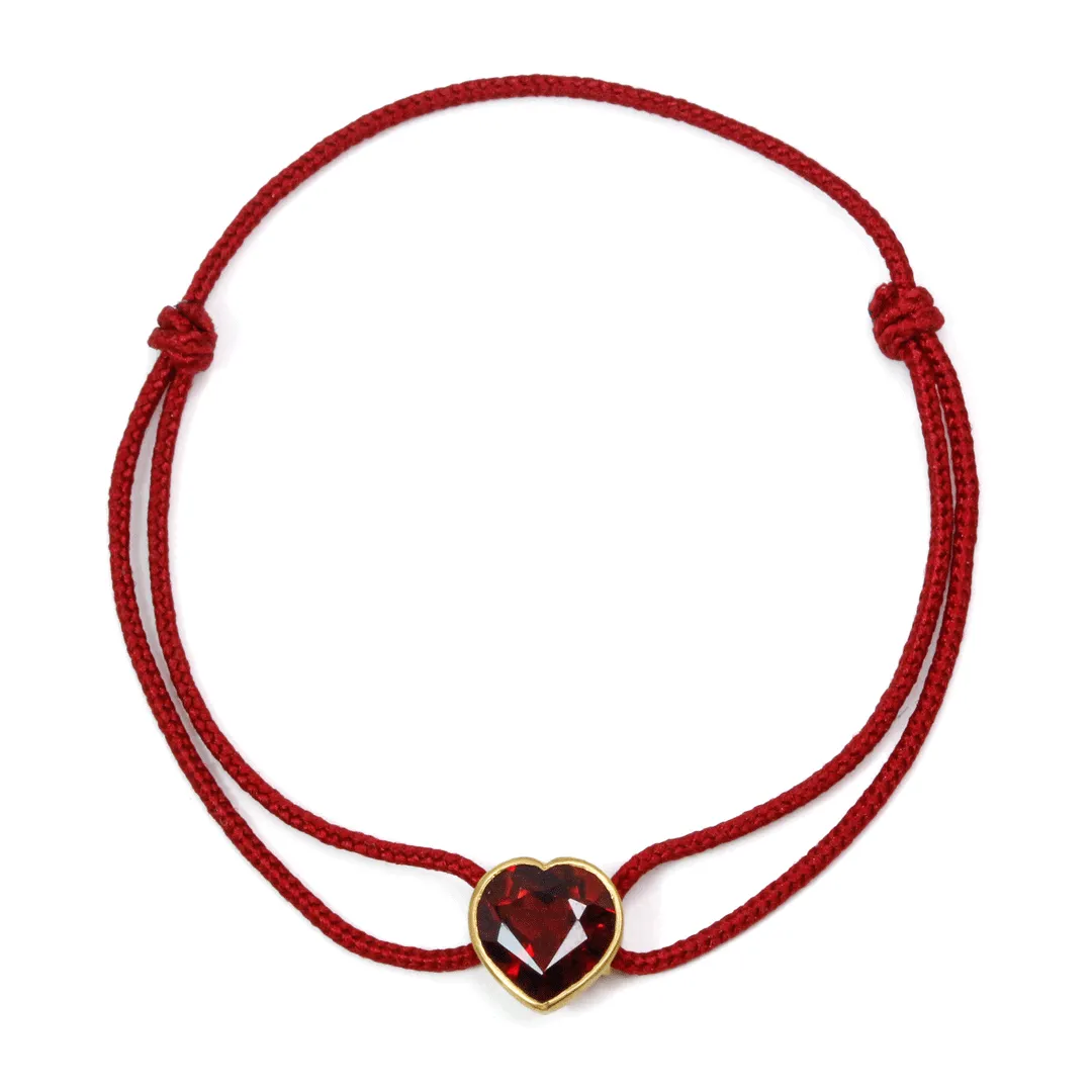 ガーネット "プレシャス・ハート" コード ブレスレット  GARNET