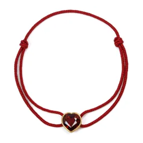 ガーネット "プレシャス・ハート" コード ブレスレット  GARNET