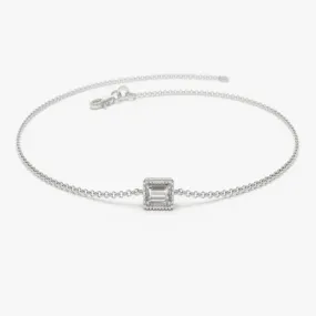 0.06CTW Moissanite Minimalist Baguette Cut Bracelet
