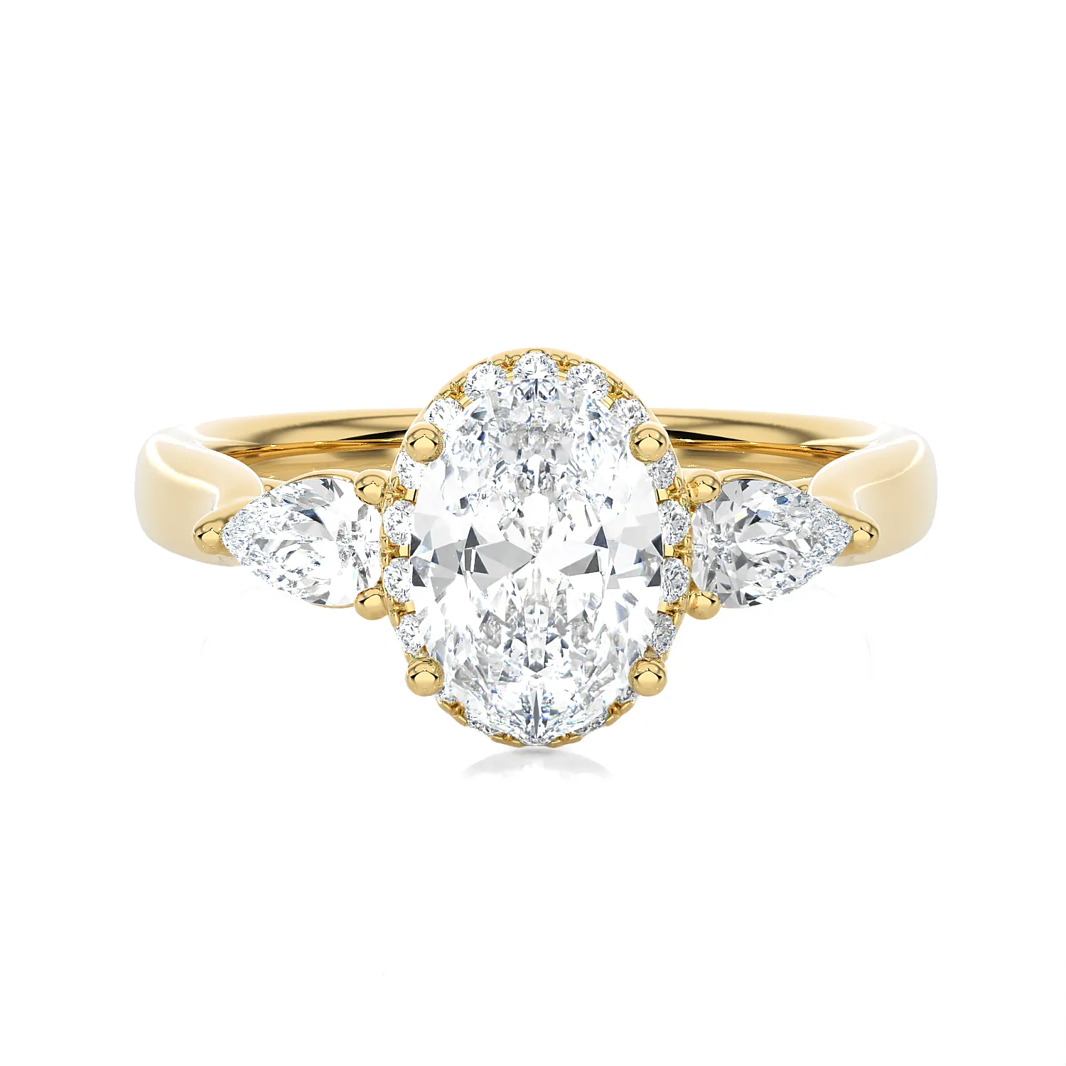 1 7/8 ctw Oval Lab Grown Diamond Side Stone Engagement Ring