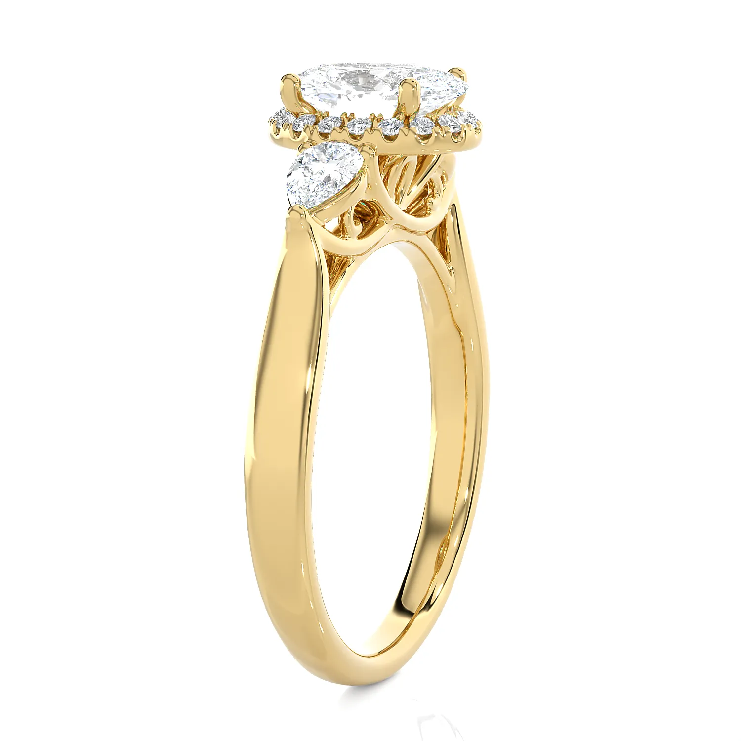 1 7/8 ctw Oval Lab Grown Diamond Side Stone Engagement Ring