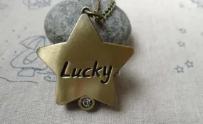 1 PC of Antique Bronze Star Pocket Watch A6009