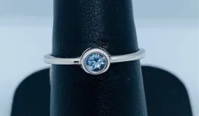 10K White gold Bezel Set Aquamarine Ring