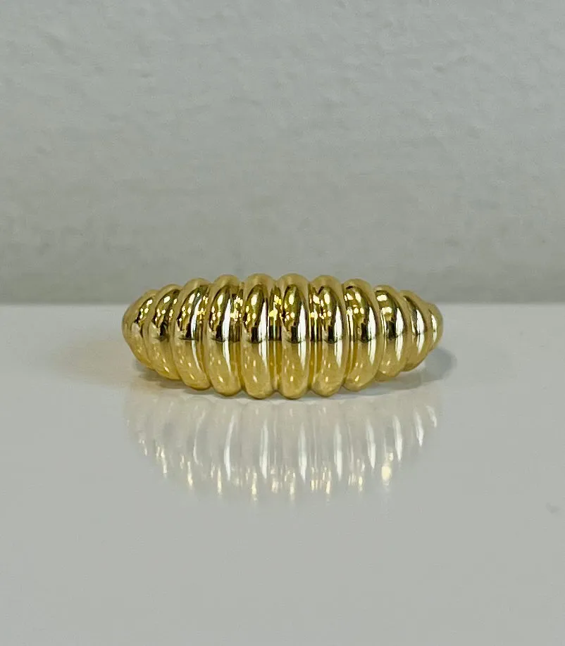 10k Yellow Croissant Ring