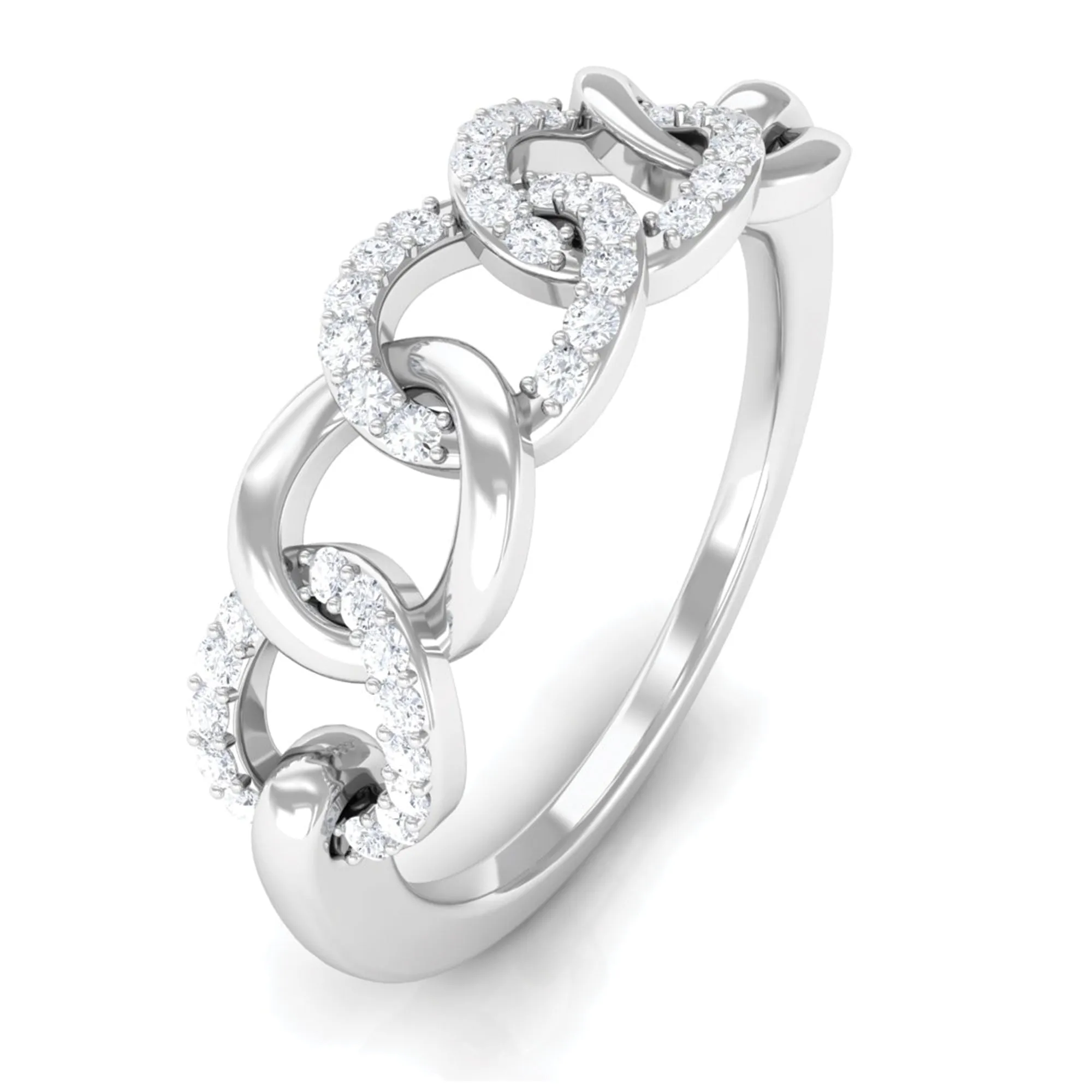1/4 CT Interlock Diamond Contemporary Band Ring