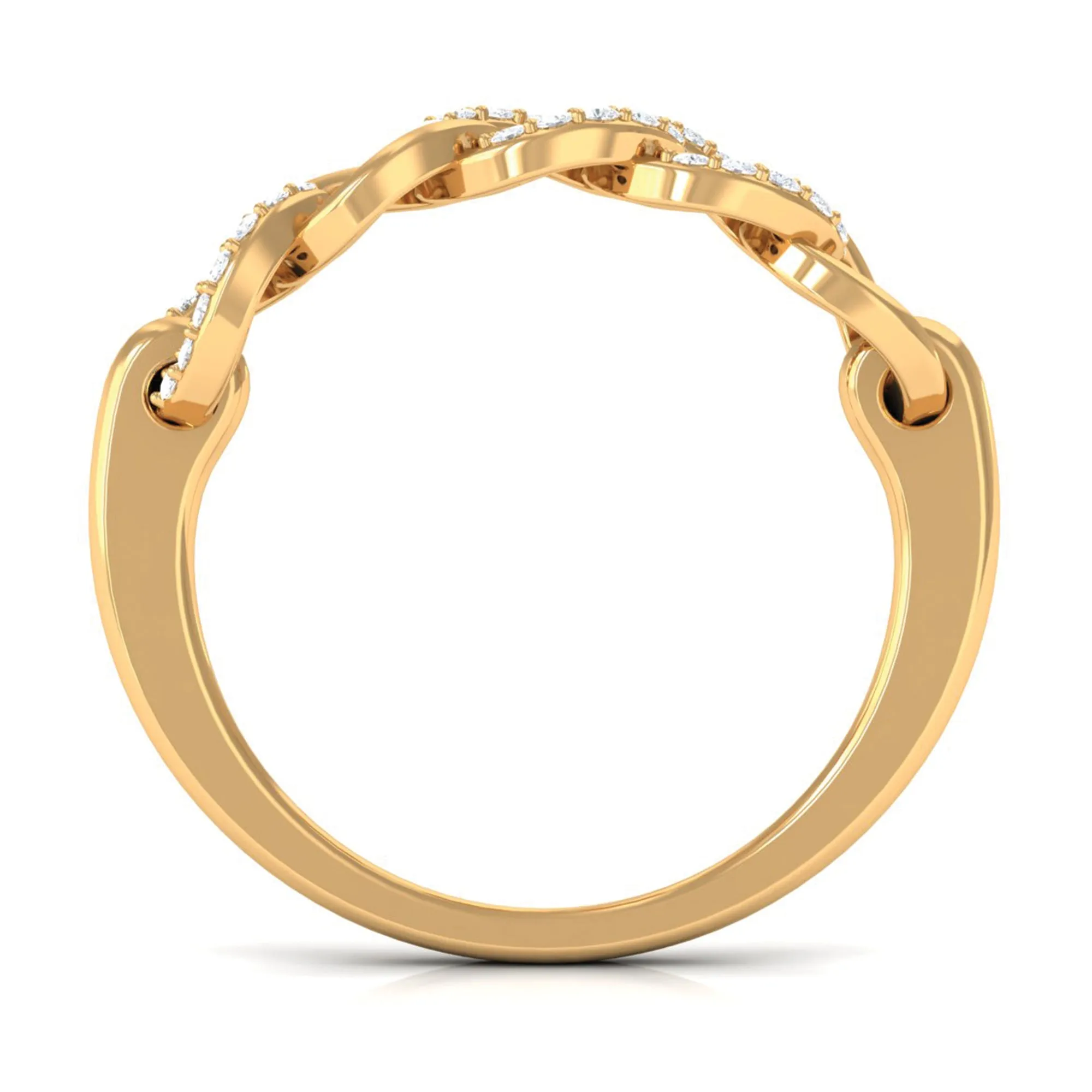 1/4 CT Interlock Diamond Contemporary Band Ring