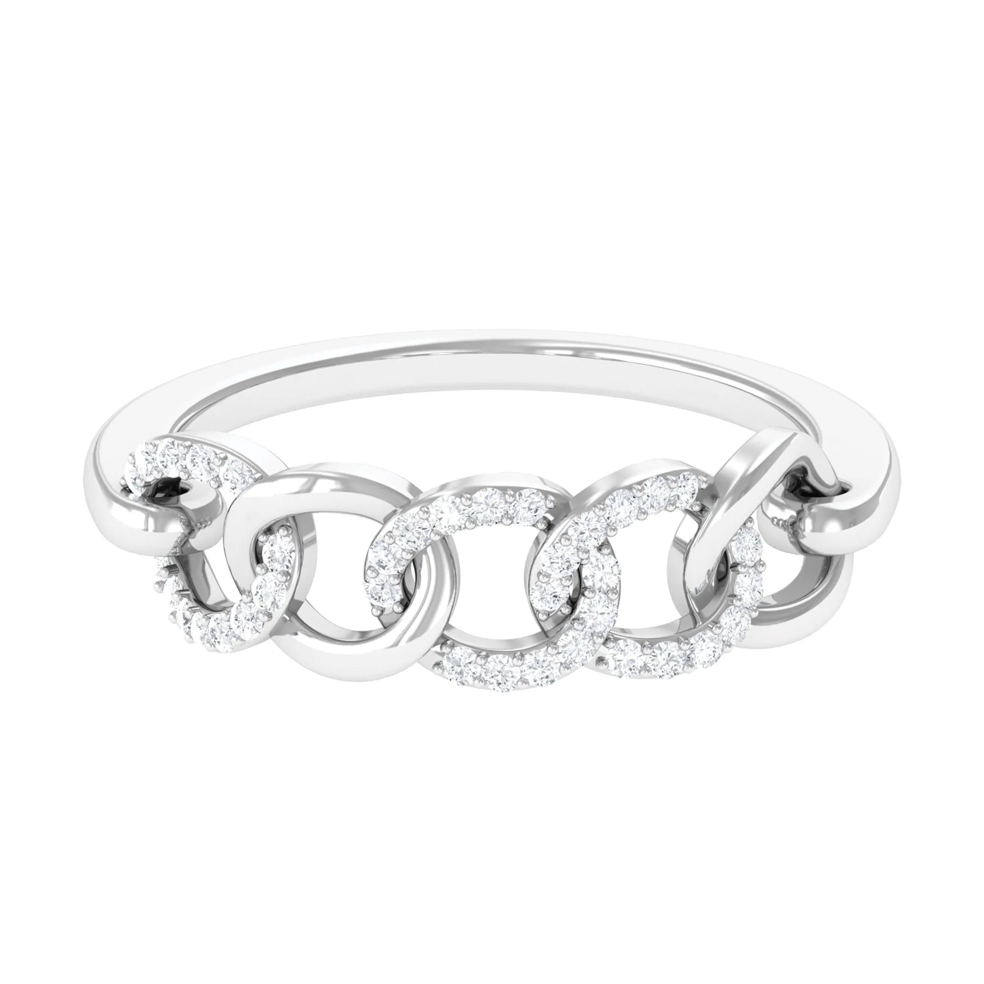 1/4 CT Interlock Diamond Contemporary Band Ring