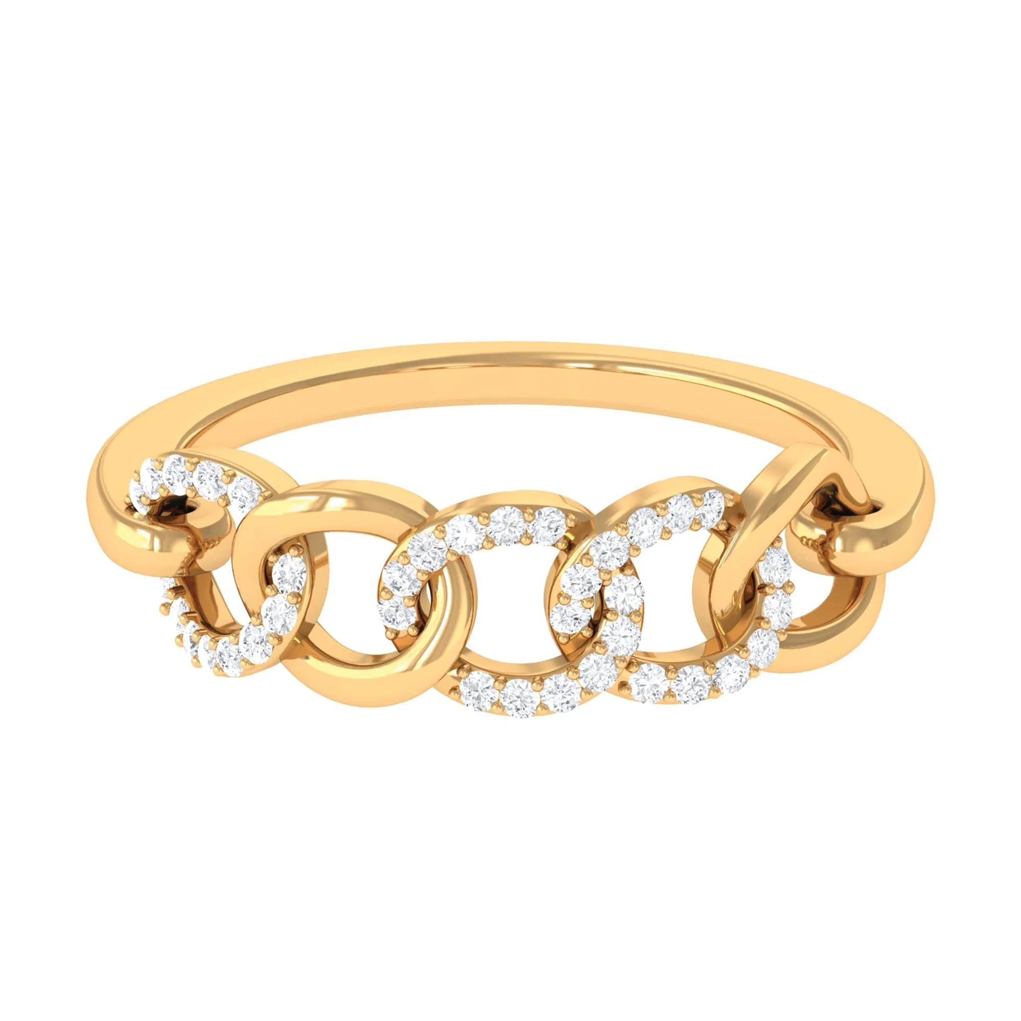 1/4 CT Interlock Diamond Contemporary Band Ring