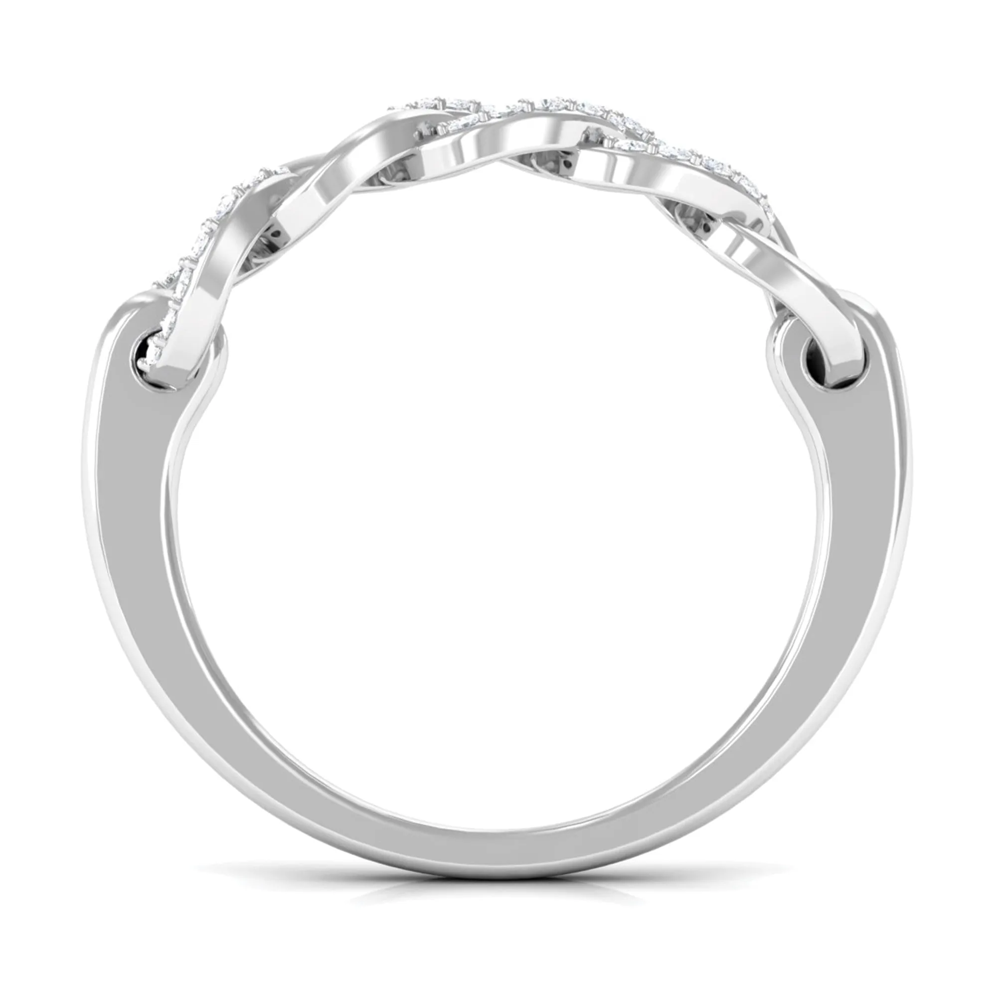 1/4 CT Interlock Diamond Contemporary Band Ring