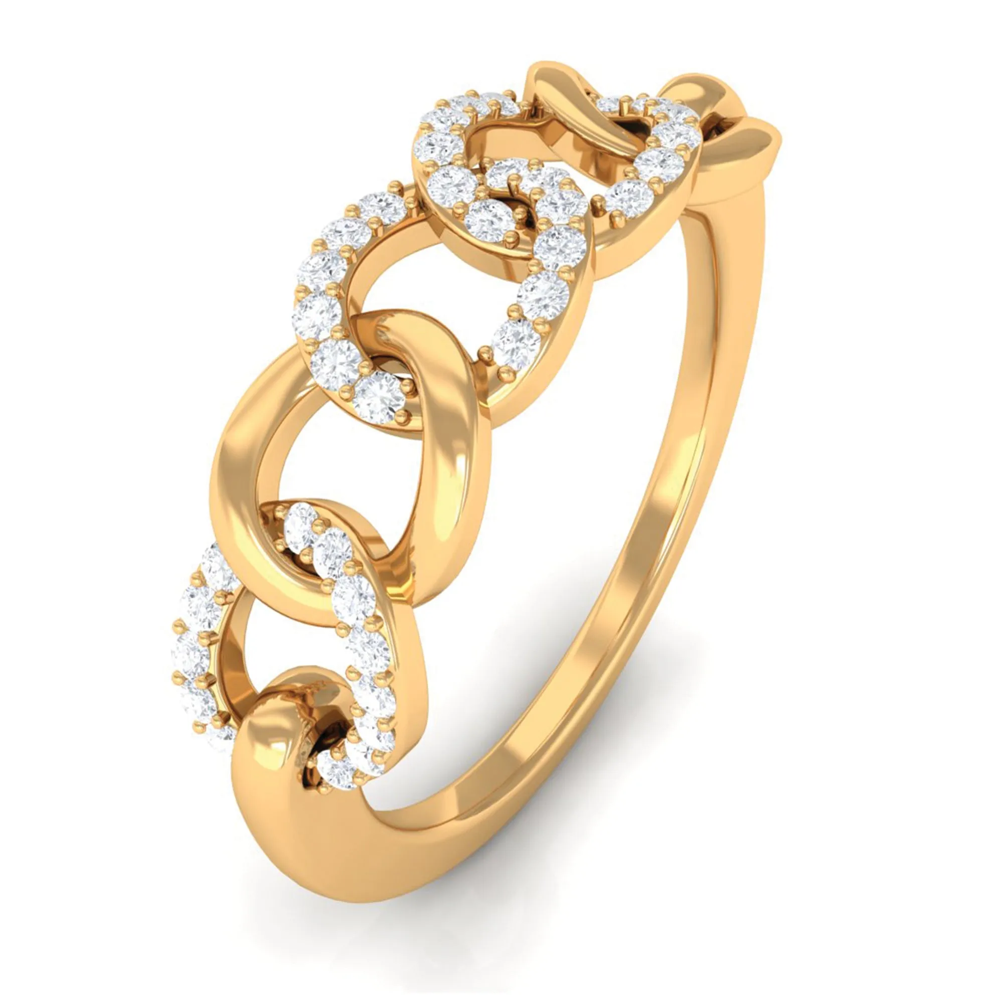 1/4 CT Interlock Diamond Contemporary Band Ring