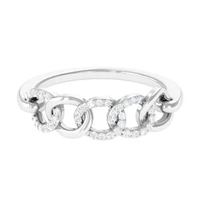 1/4 CT Interlock Diamond Contemporary Band Ring