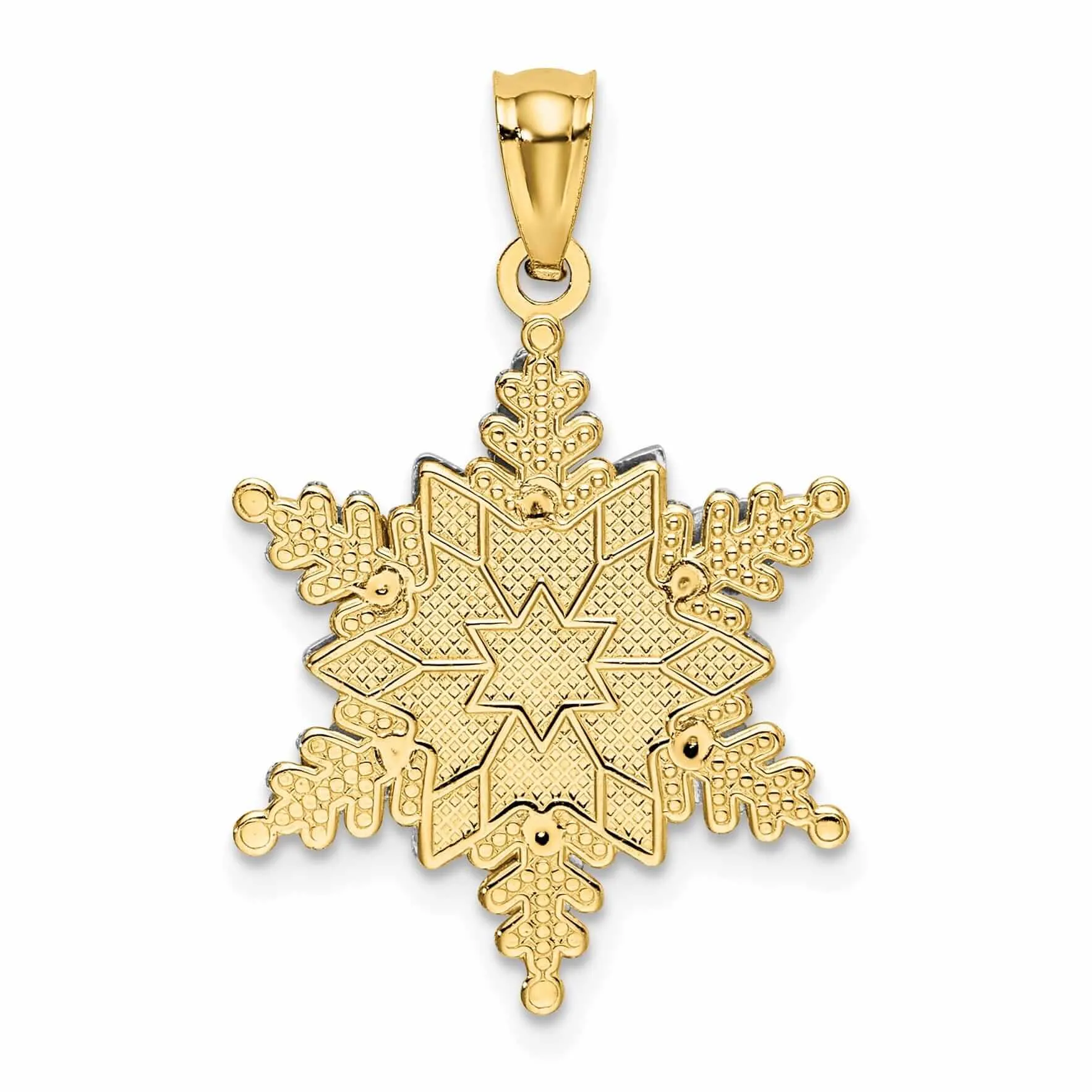 14 Two Tone Gold Open 2 Level Snowflake Pendant