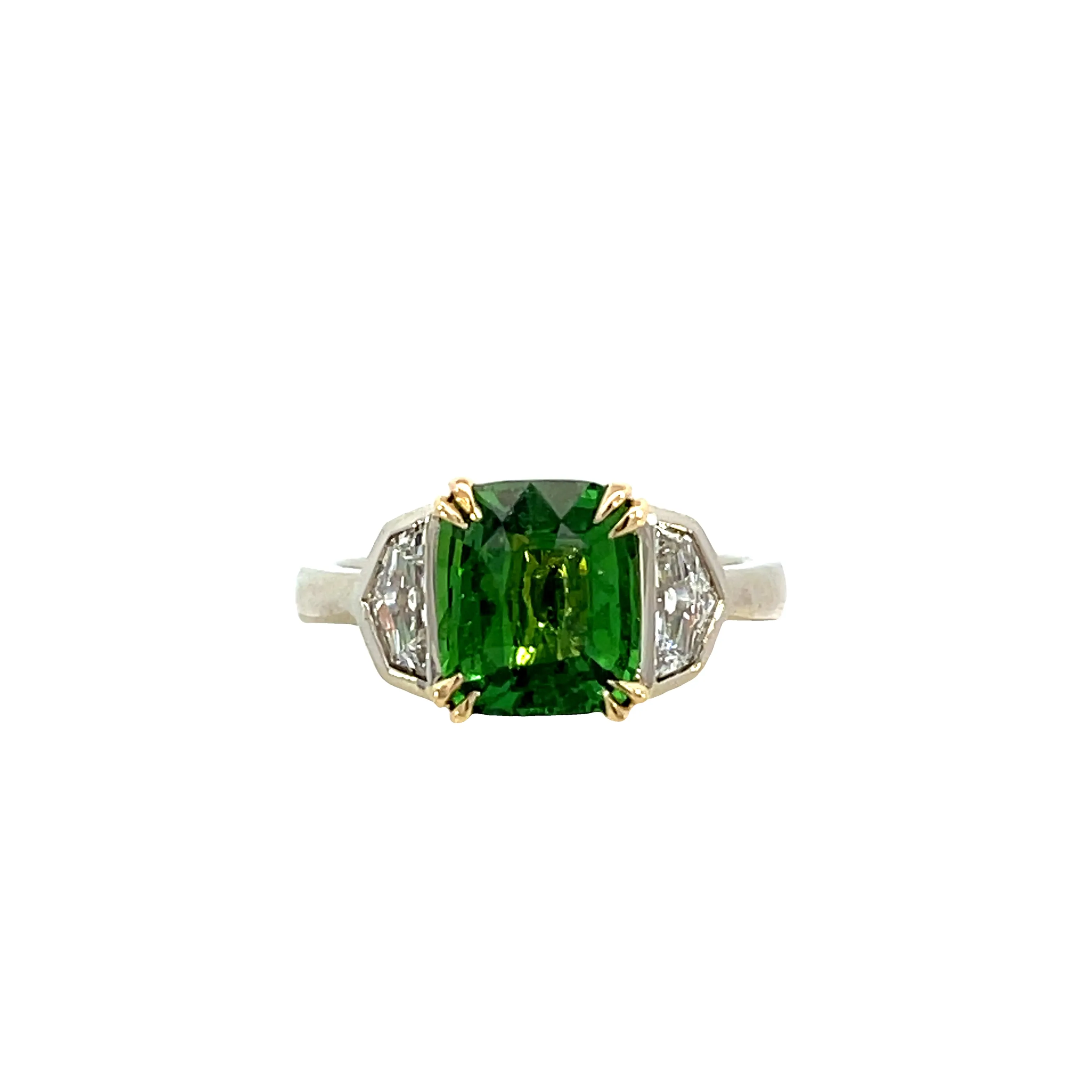 14K White & Yellow Gold - Tsavorite Garnet Fashion Ring - J36895