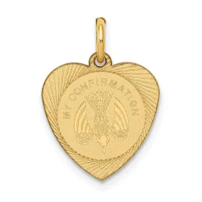 14k Yellow Gold Holy Communion Medal Pendant.