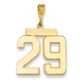 14k Yellow Gold Polished Finish Large Size Number 29 Charm Pendant