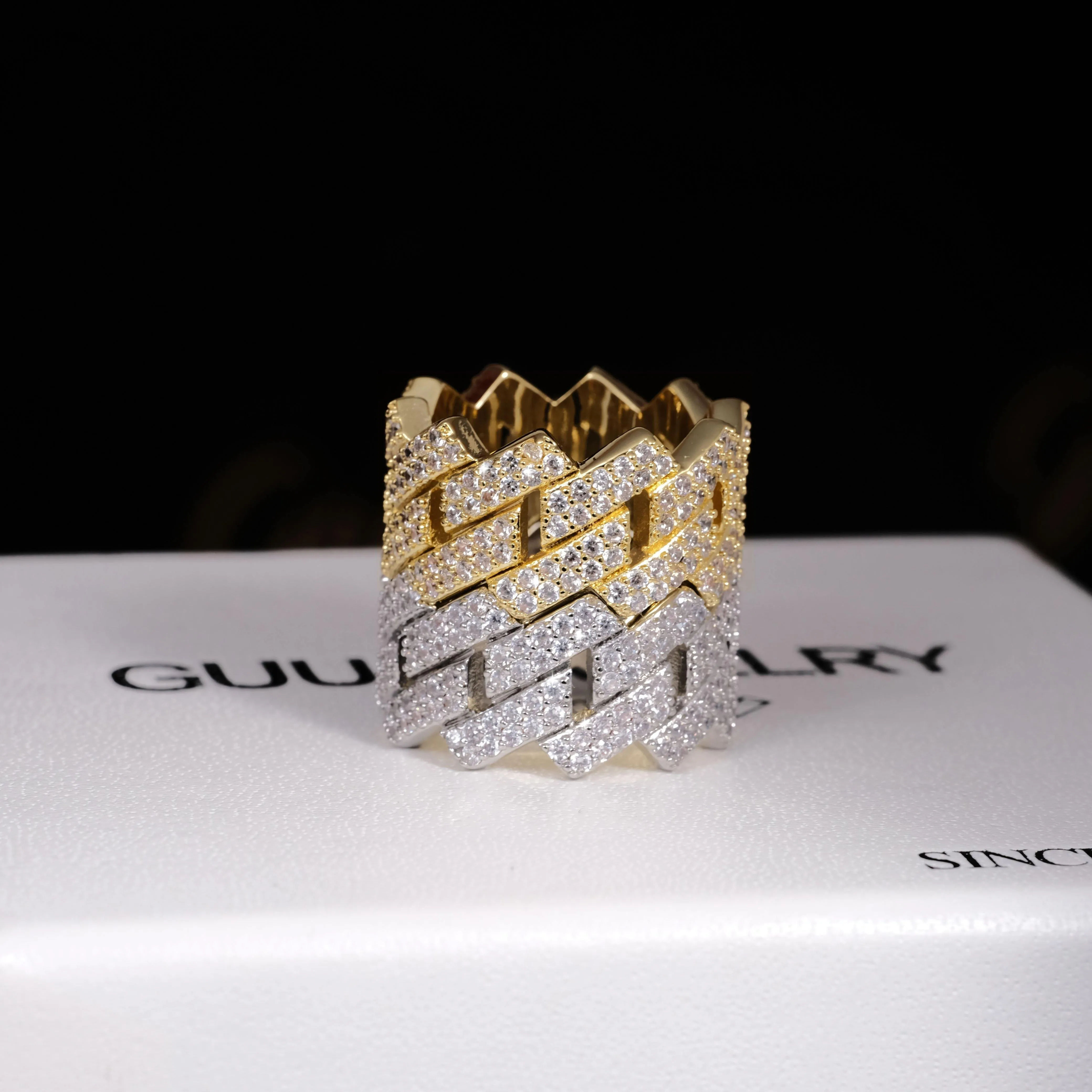 14MM Iced Prong Cuban Ring