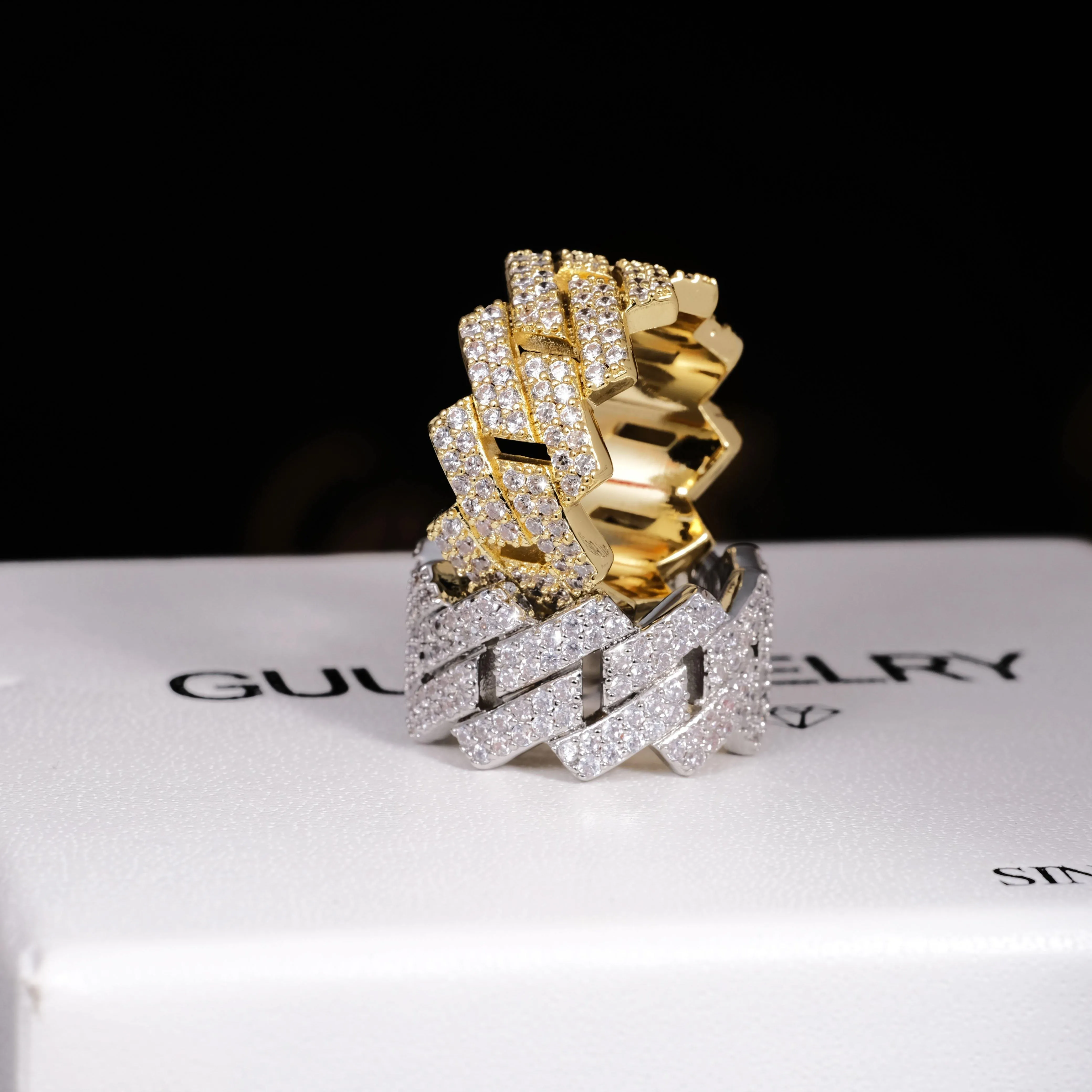 14MM Iced Prong Cuban Ring
