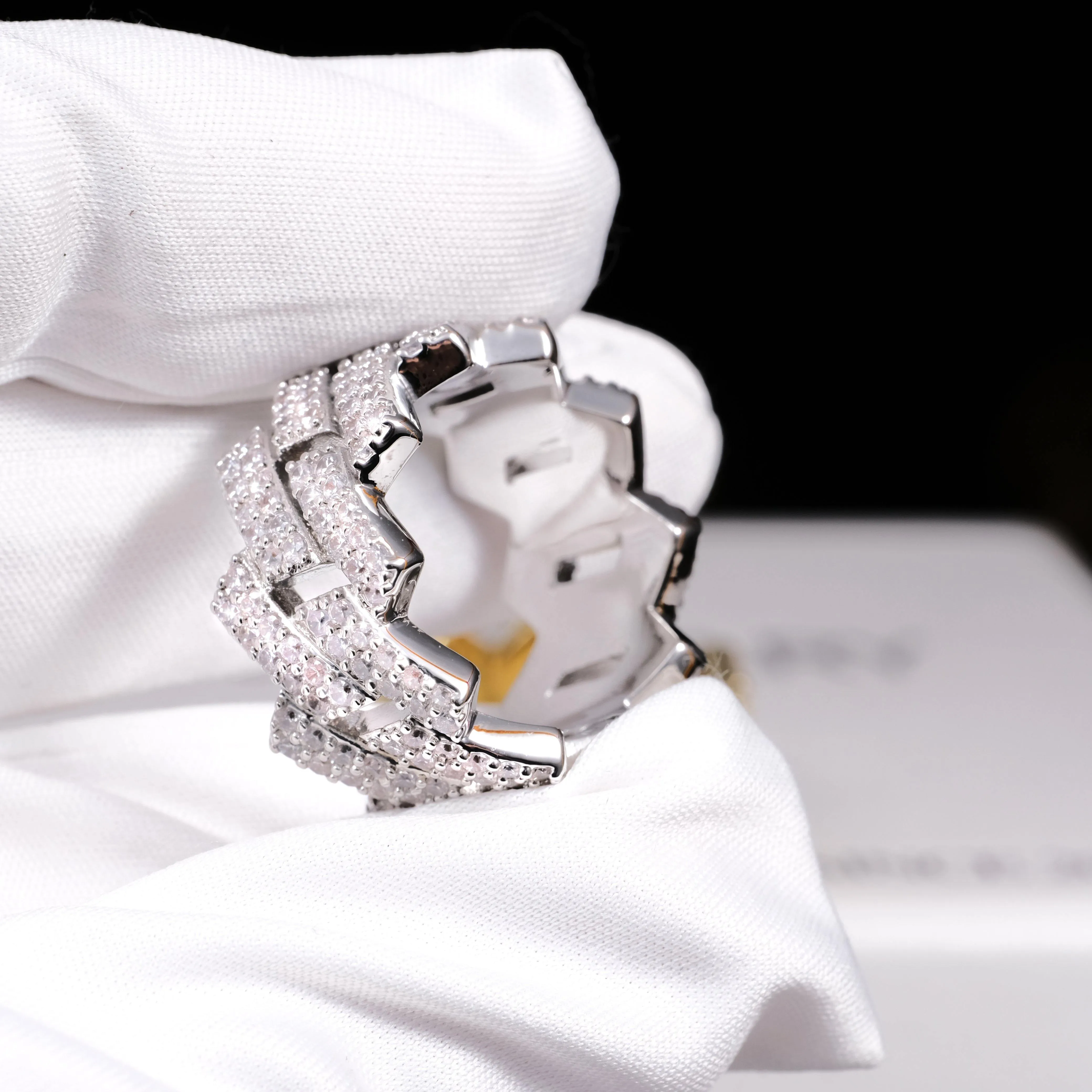 14MM Iced Prong Cuban Ring