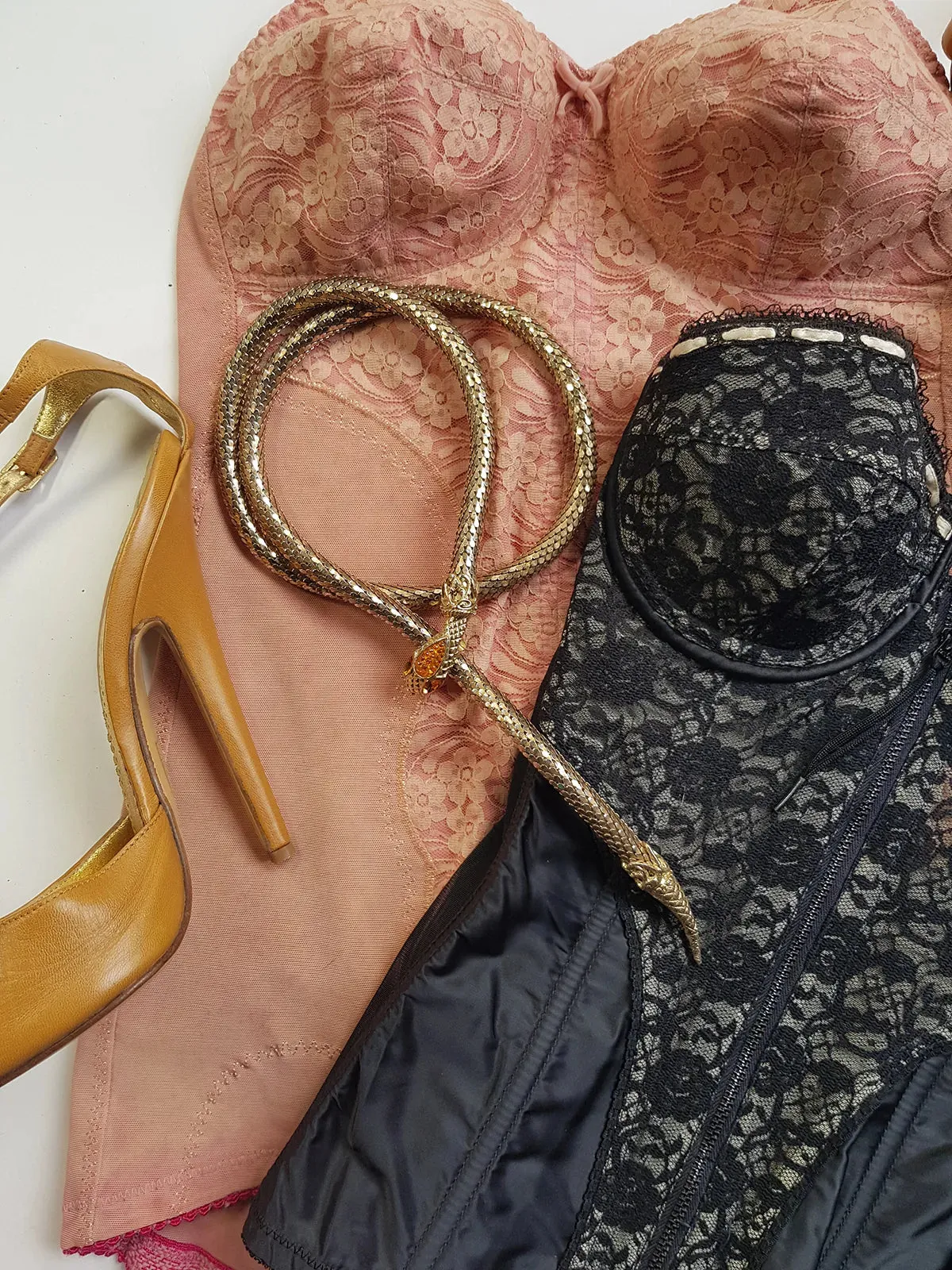 1960s Gold & Tangerine Amber Antique Designer Snake Belt / Necklace / Bracelet - Absolutely Gorgeous - Stones in Snakes Head & Eyes - High Quality and Heavy