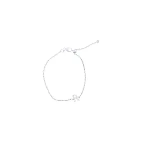 19cm Initial R Bracelet with Cubic Zirconia in Sterling Silver