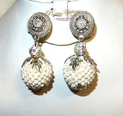 2 in 1 Long & Short Beads embelished with Silver Balls Bridal Party African Nigerian Jewellery Set