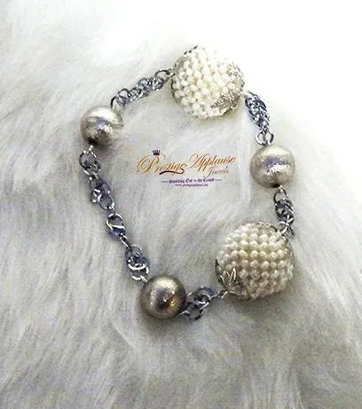 2 in 1 Long & Short Beads embelished with Silver Balls Bridal Party African Nigerian Jewellery Set
