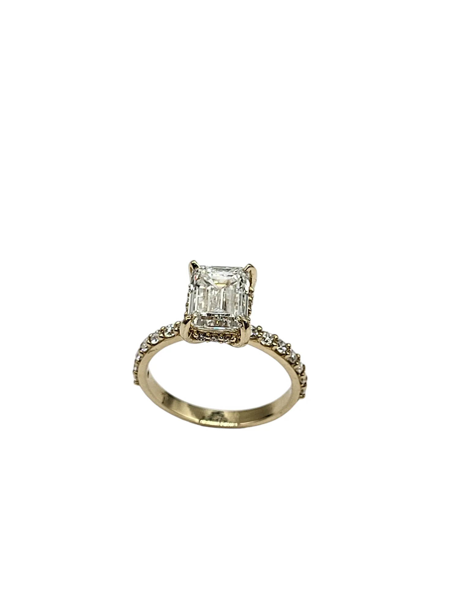 3.12 CTW Lab Grown Emerald Engagement Ring