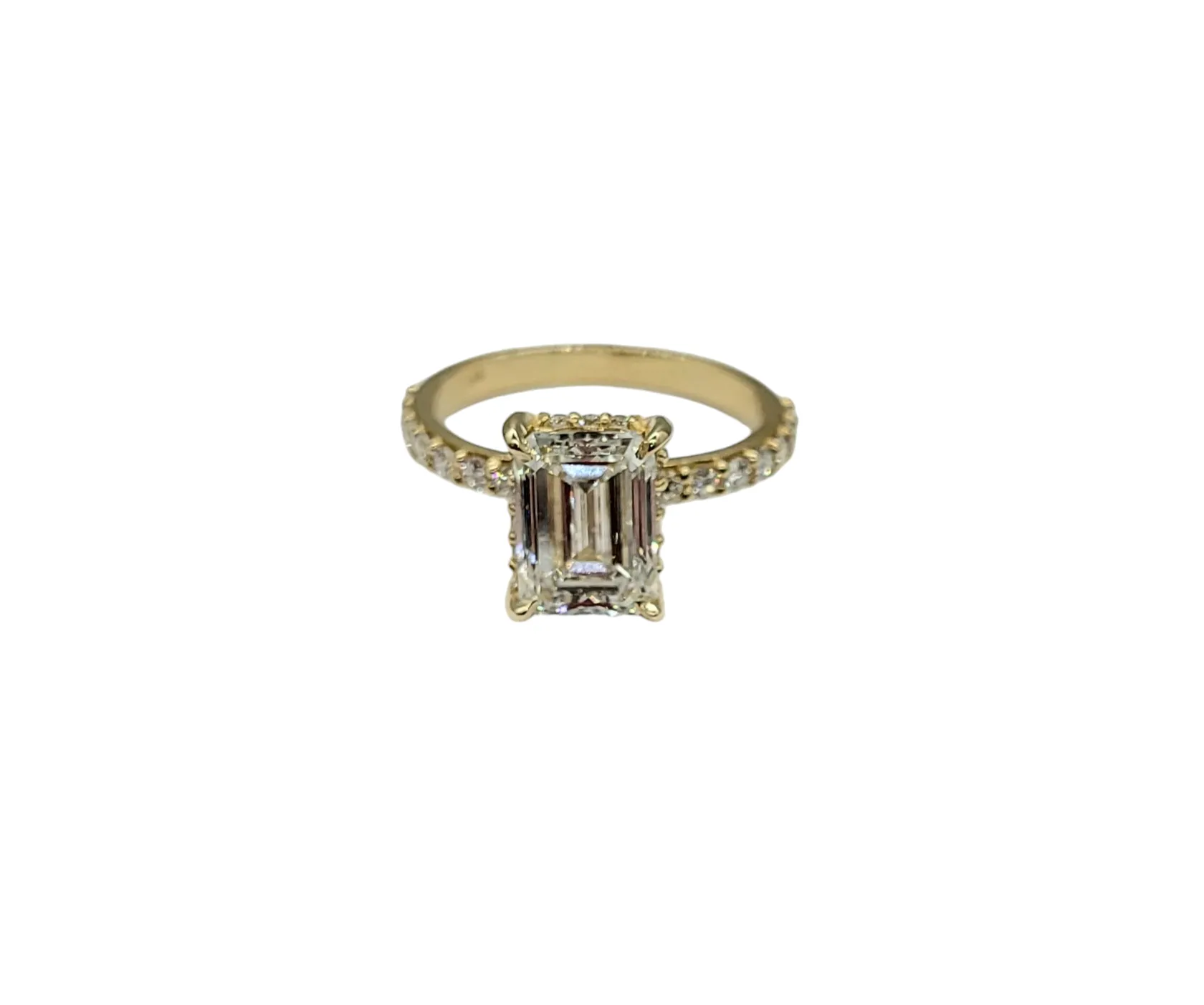 3.12 CTW Lab Grown Emerald Engagement Ring