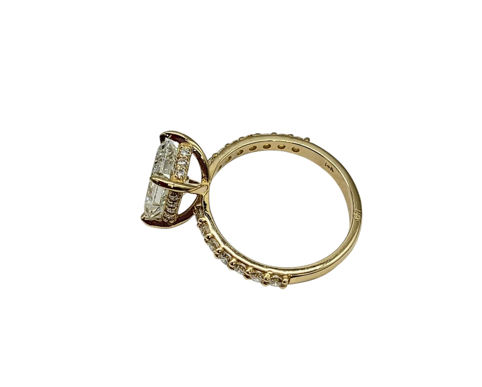 3.12 CTW Lab Grown Emerald Engagement Ring