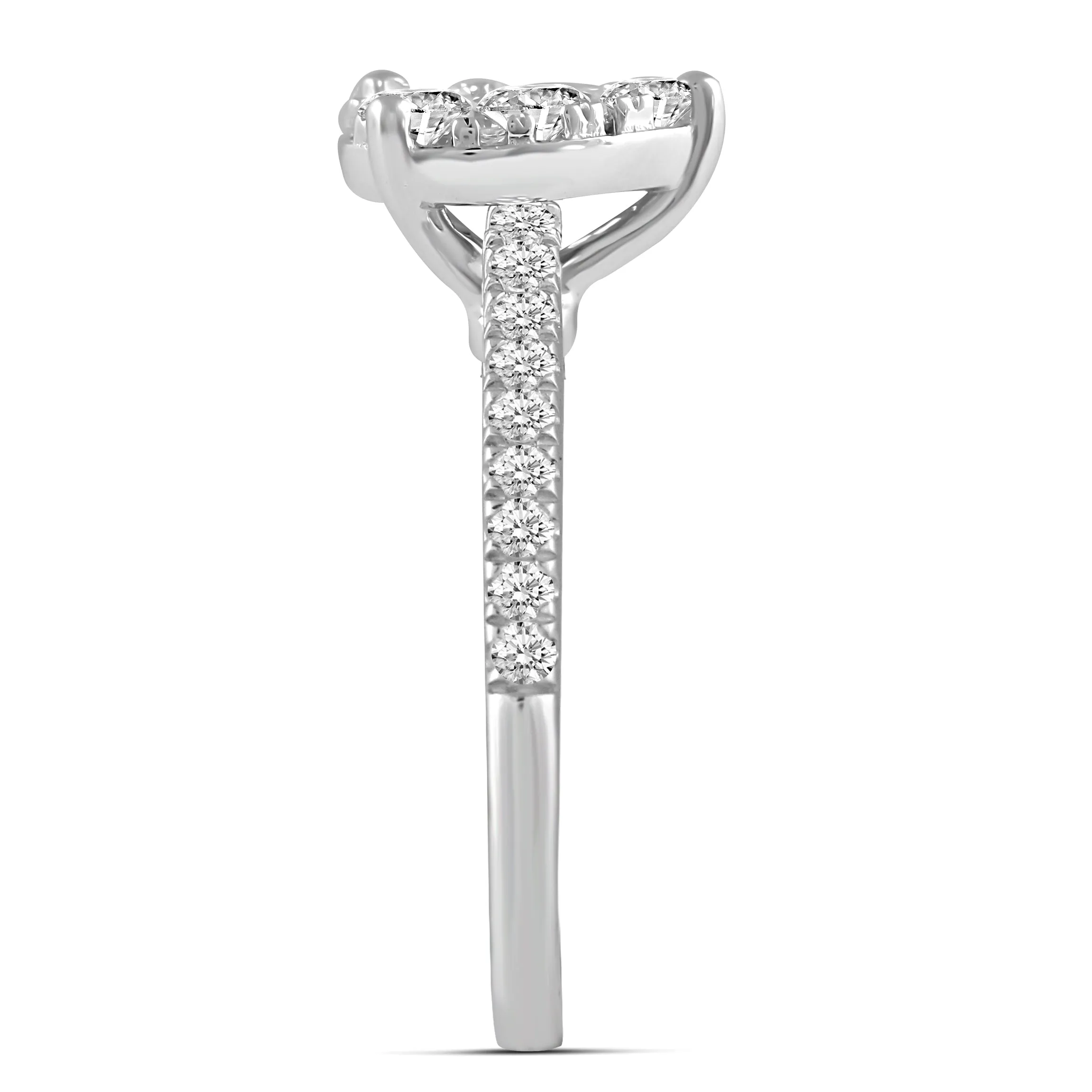 3/4 Cttw Diamond Teardrop Ring in 14K White Gold
