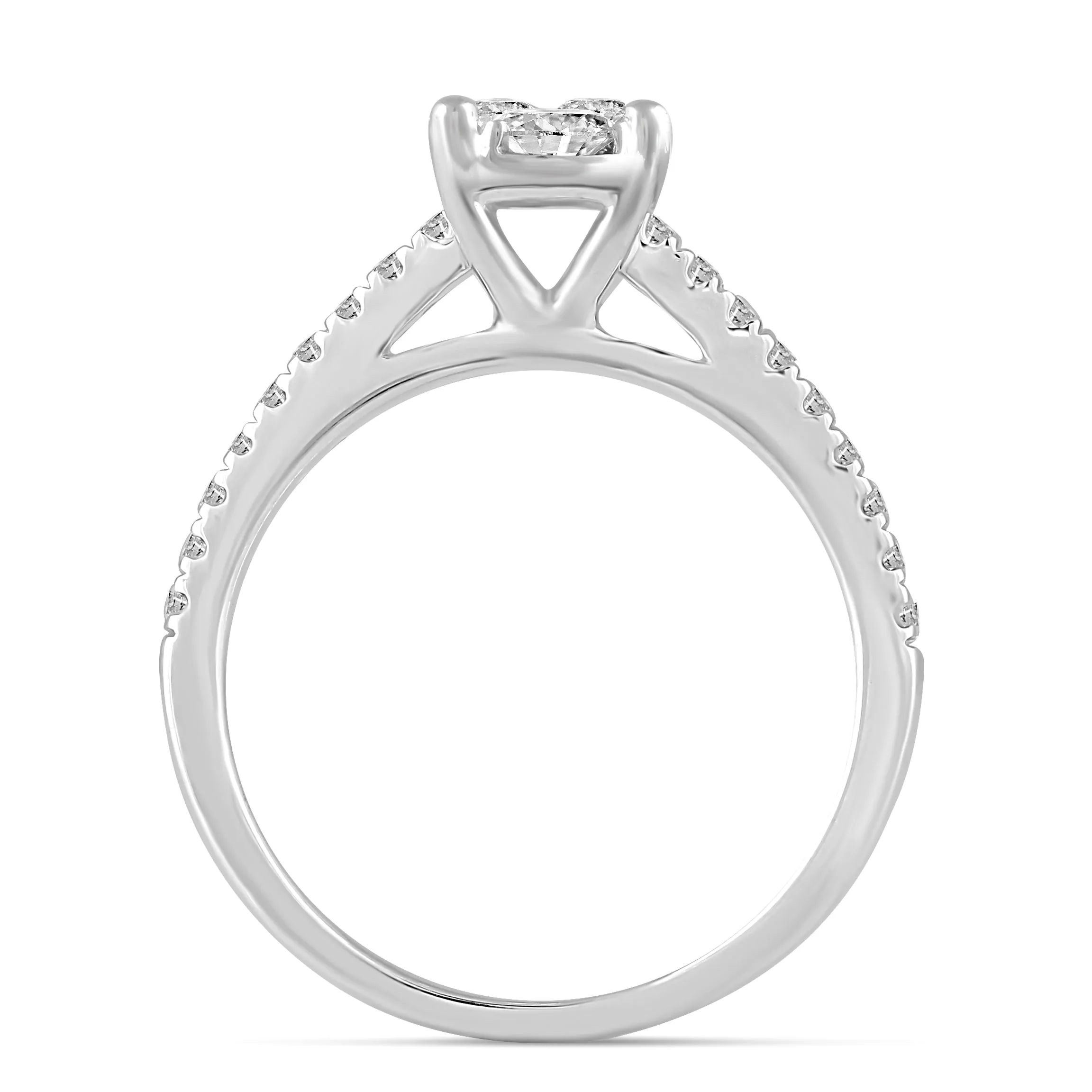 3/4 Cttw Diamond Teardrop Ring in 14K White Gold