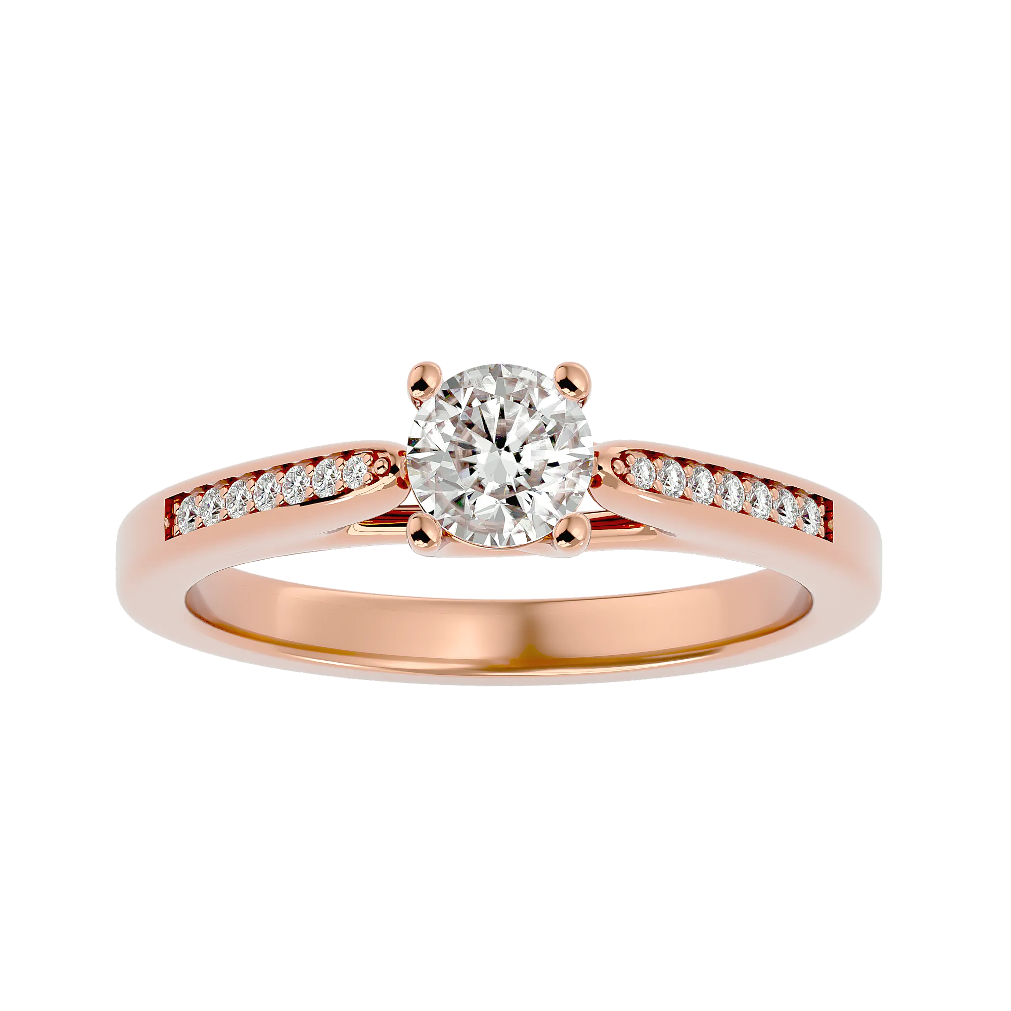 5/8 ctw Round Lab Grown Diamond Side Stone Engagement Ring