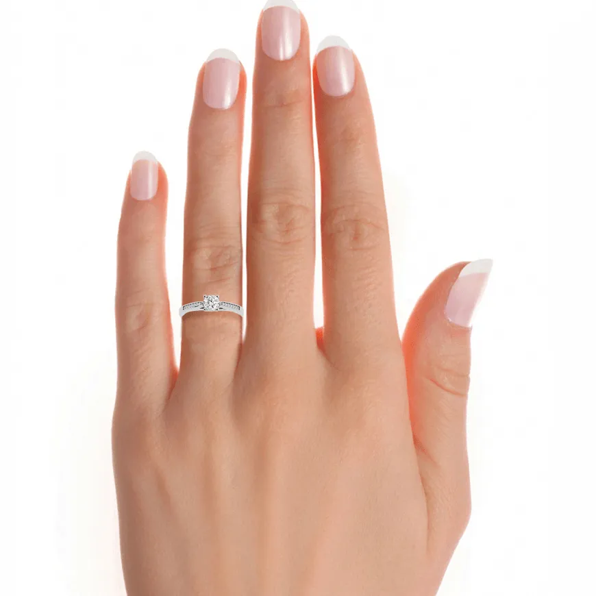 5/8 ctw Round Lab Grown Diamond Side Stone Engagement Ring