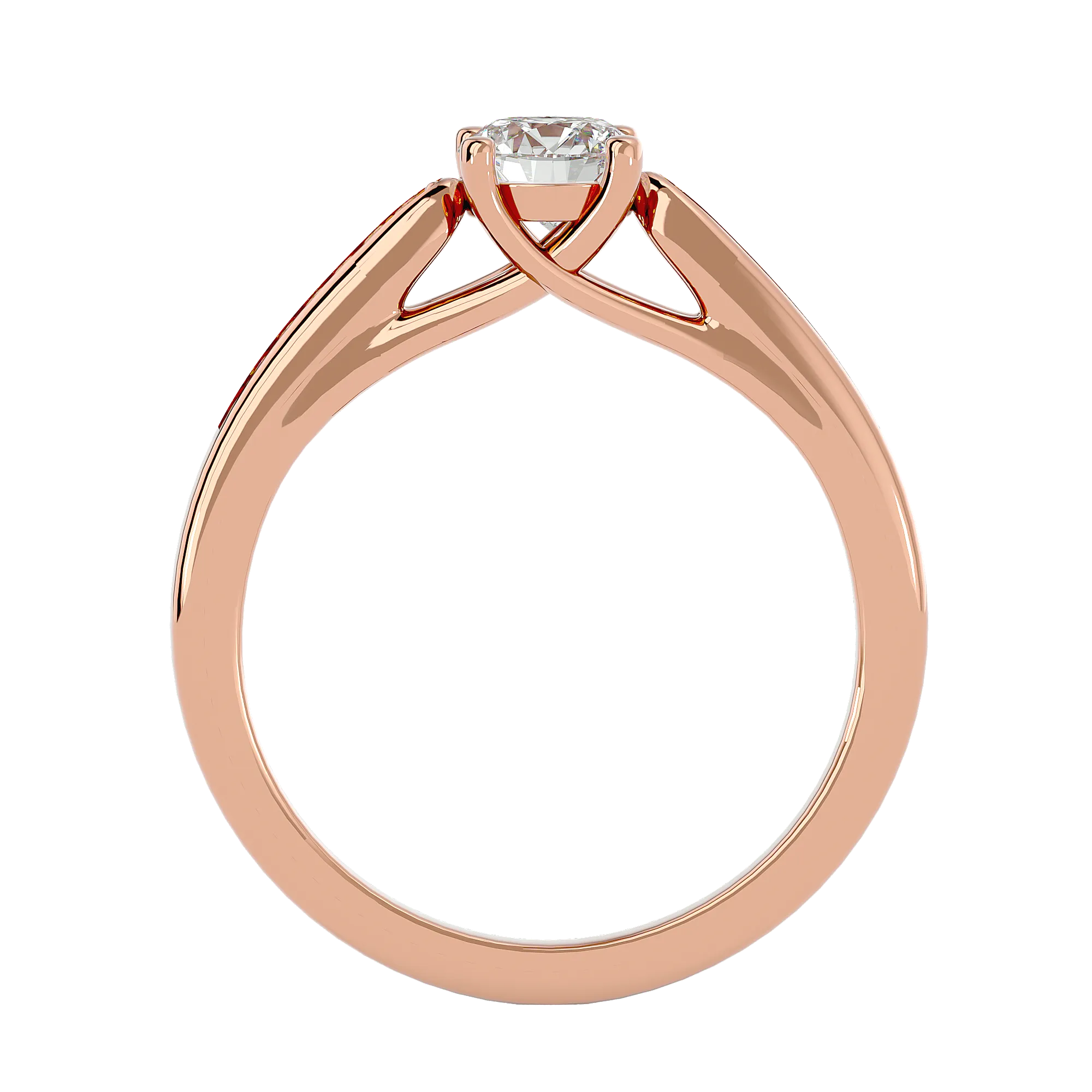 5/8 ctw Round Lab Grown Diamond Side Stone Engagement Ring