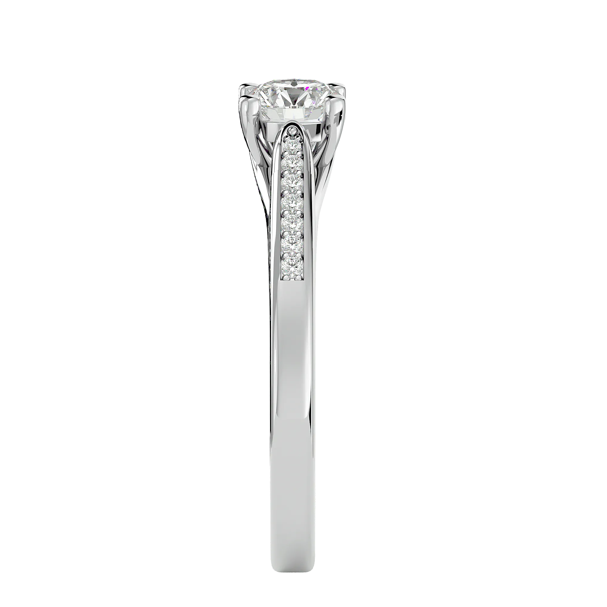 5/8 ctw Round Lab Grown Diamond Side Stone Engagement Ring