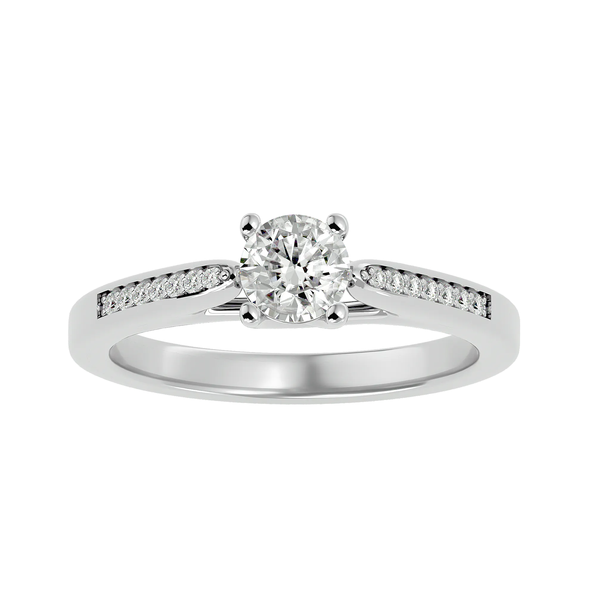 5/8 ctw Round Lab Grown Diamond Side Stone Engagement Ring