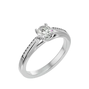 5/8 ctw Round Lab Grown Diamond Side Stone Engagement Ring