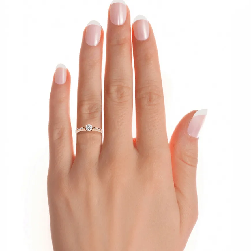 5/8 ctw Round Lab Grown Diamond Side Stone Engagement Ring