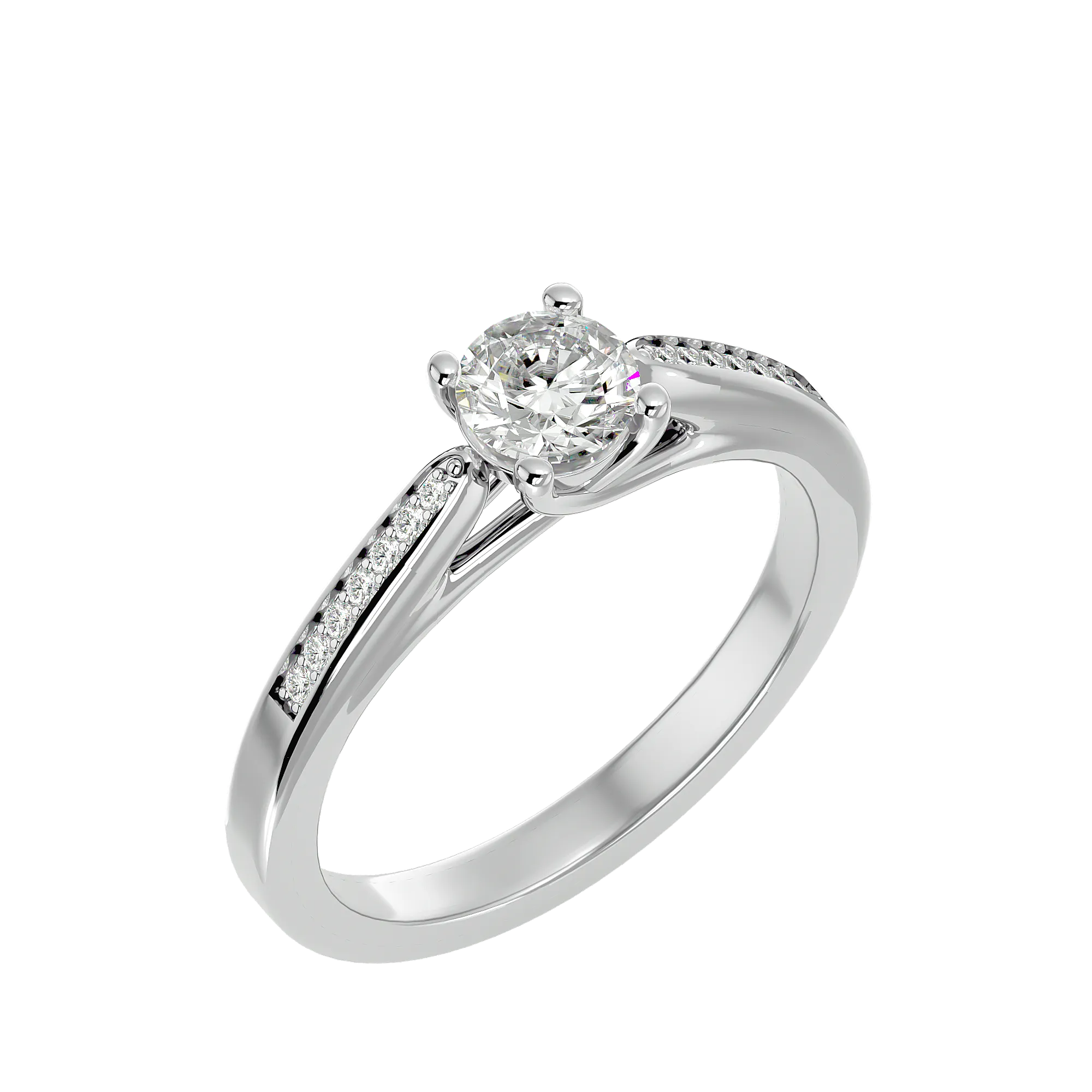 5/8 ctw Round Lab Grown Diamond Side Stone Engagement Ring