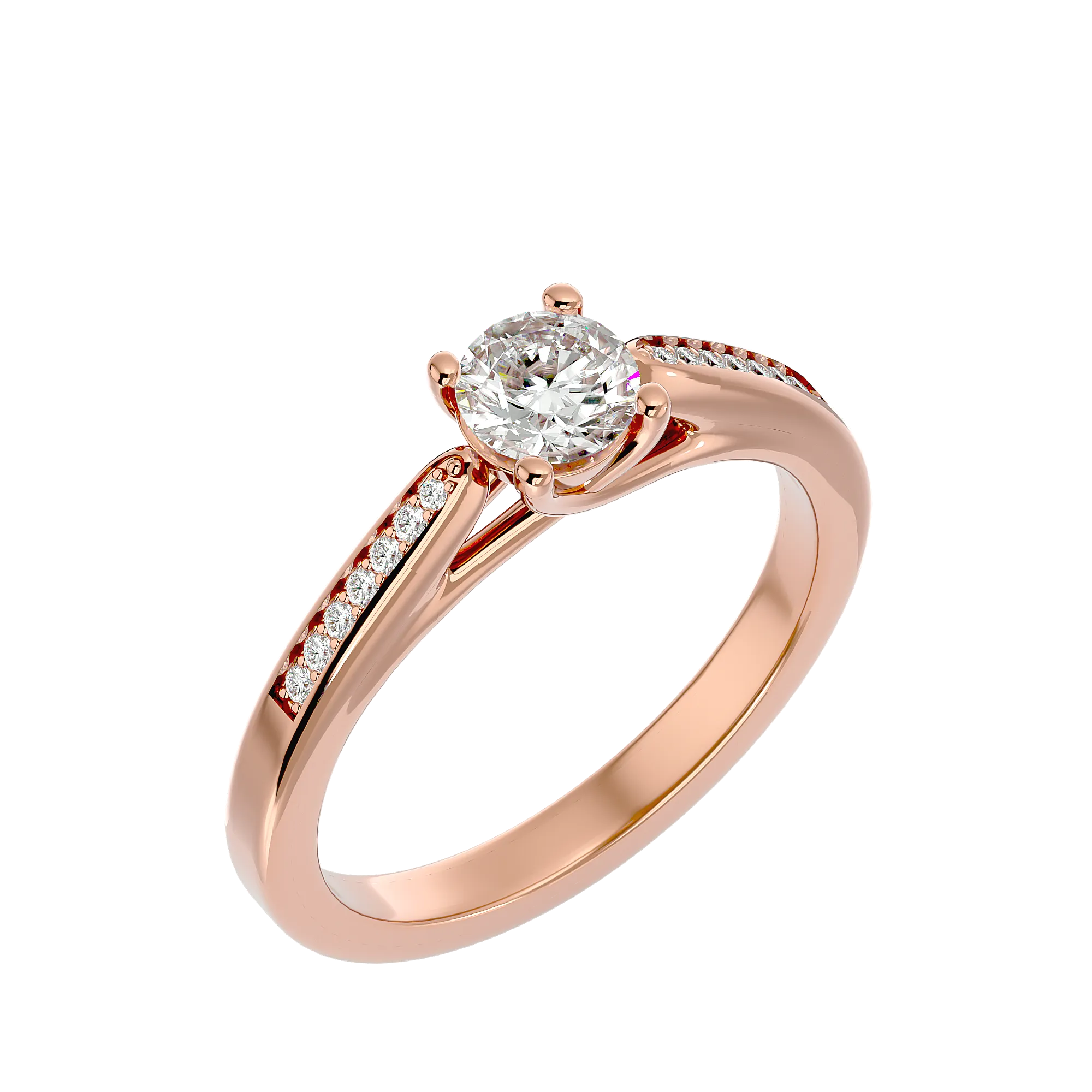 5/8 ctw Round Lab Grown Diamond Side Stone Engagement Ring
