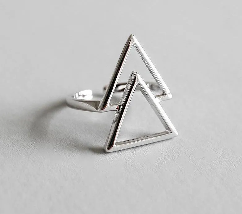 925 Sterling Silver triangle minimalist Ring
