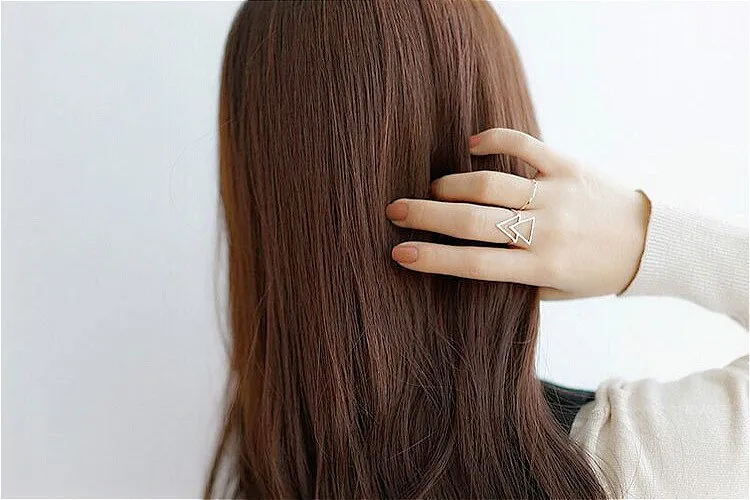 925 Sterling Silver triangle minimalist Ring