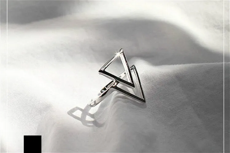 925 Sterling Silver triangle minimalist Ring