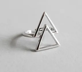 925 Sterling Silver triangle minimalist Ring