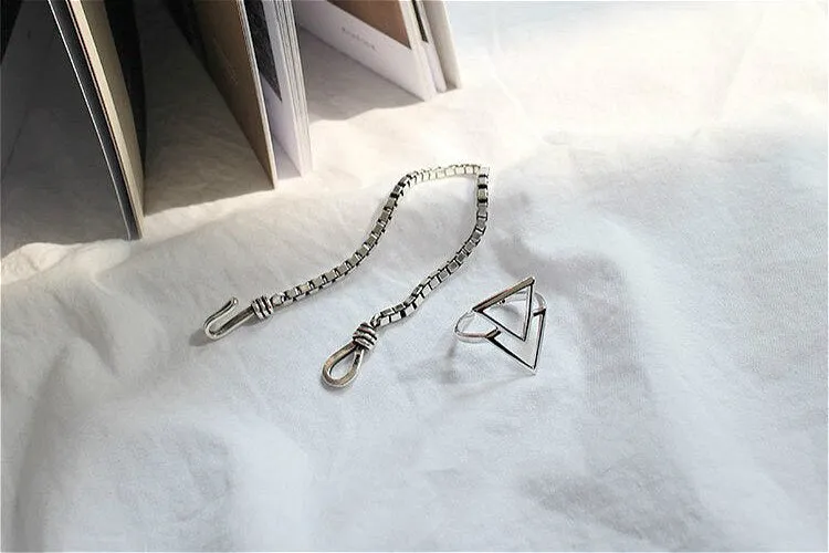 925 Sterling Silver triangle minimalist Ring