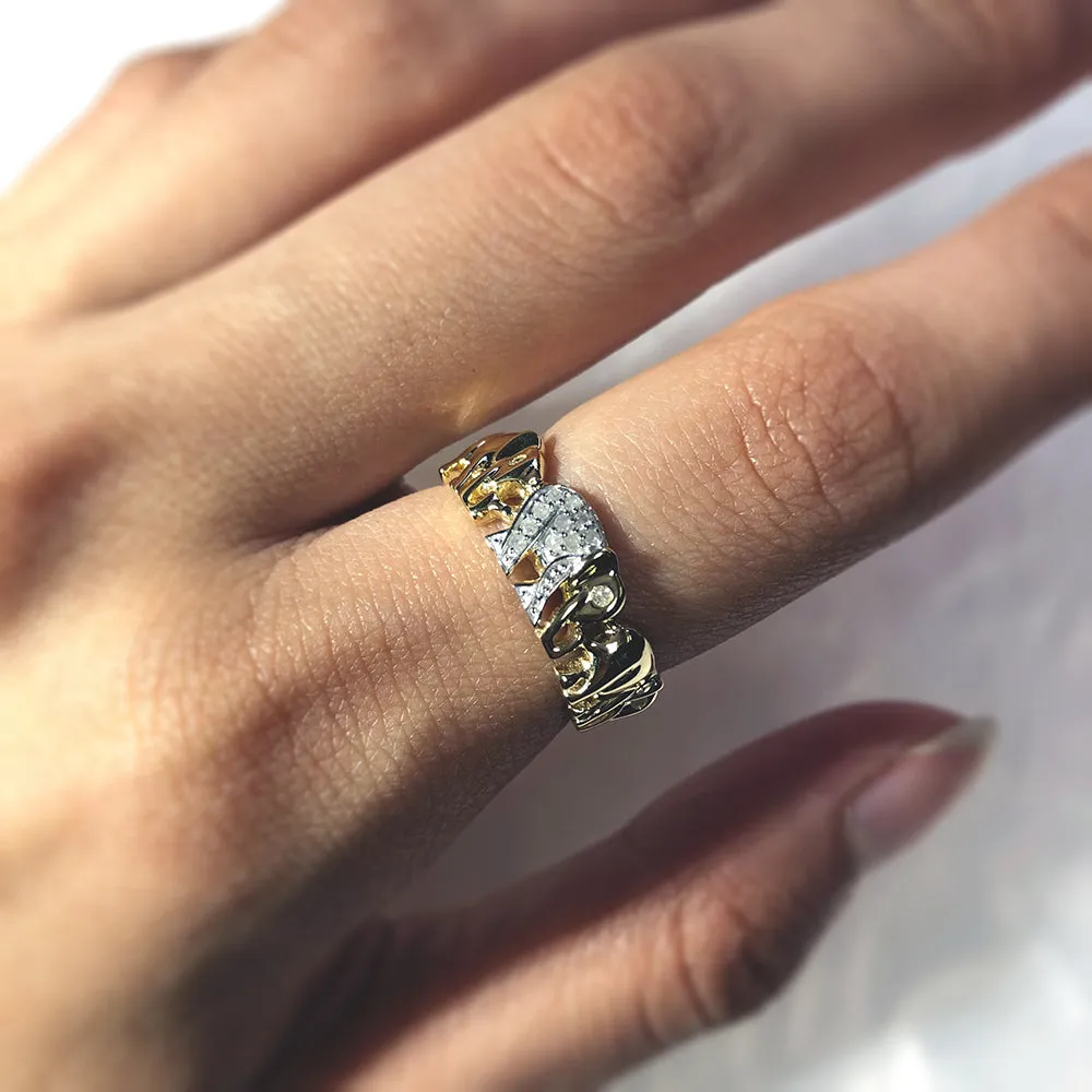 9ct Yellow Gold Elephant Diamond Ring - Elephants Symbolise Good Luck