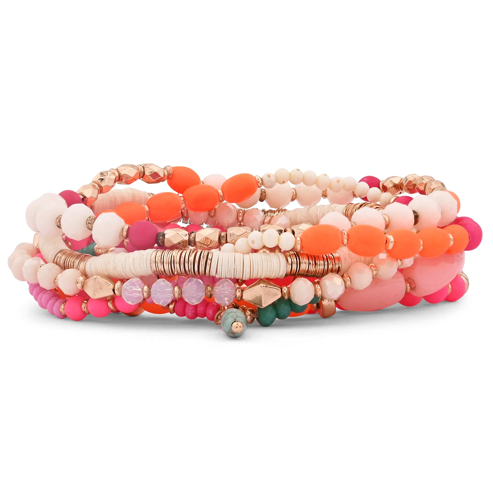 Accessorize London Women's Multi Beaded Stretch Bracelet Pack
