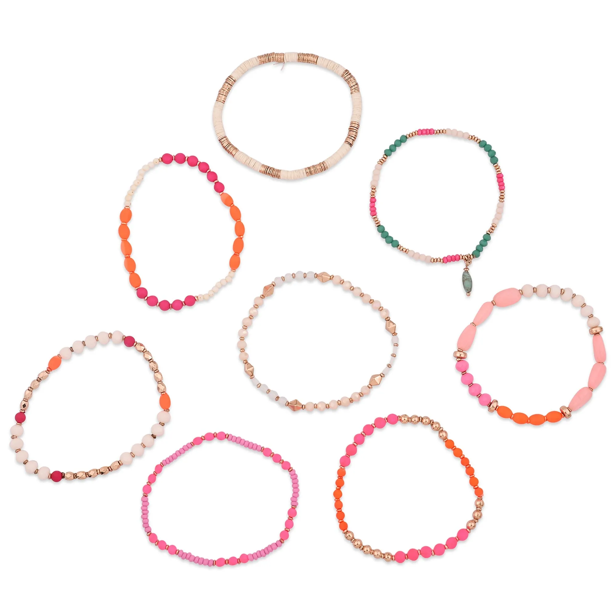 Accessorize London Women's Multi Beaded Stretch Bracelet Pack