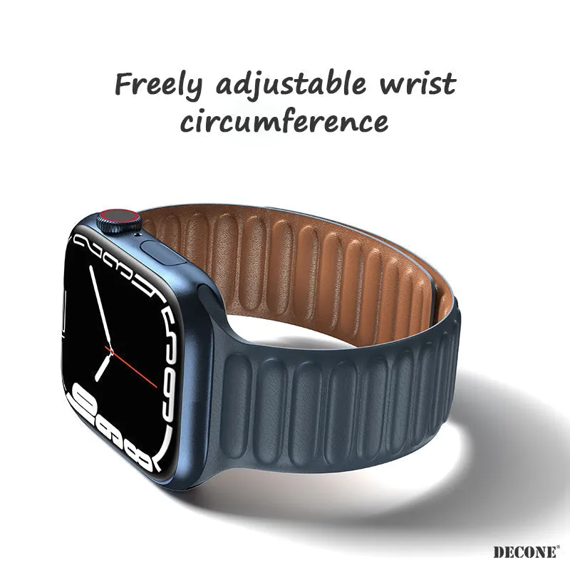 Alfalfa Green | Leather Link Magnetic Strap